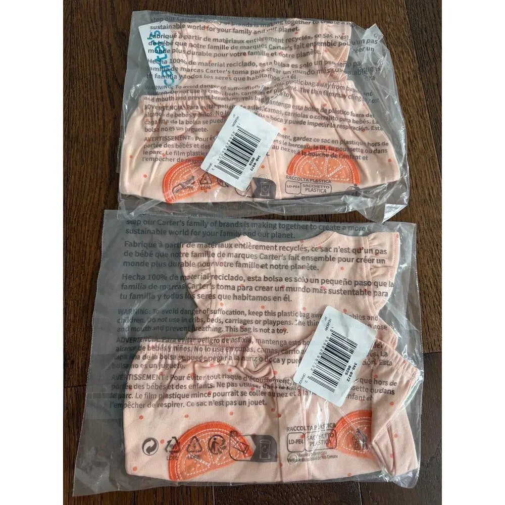 NEW! Carter’s NB Baby Girl Romper Orange